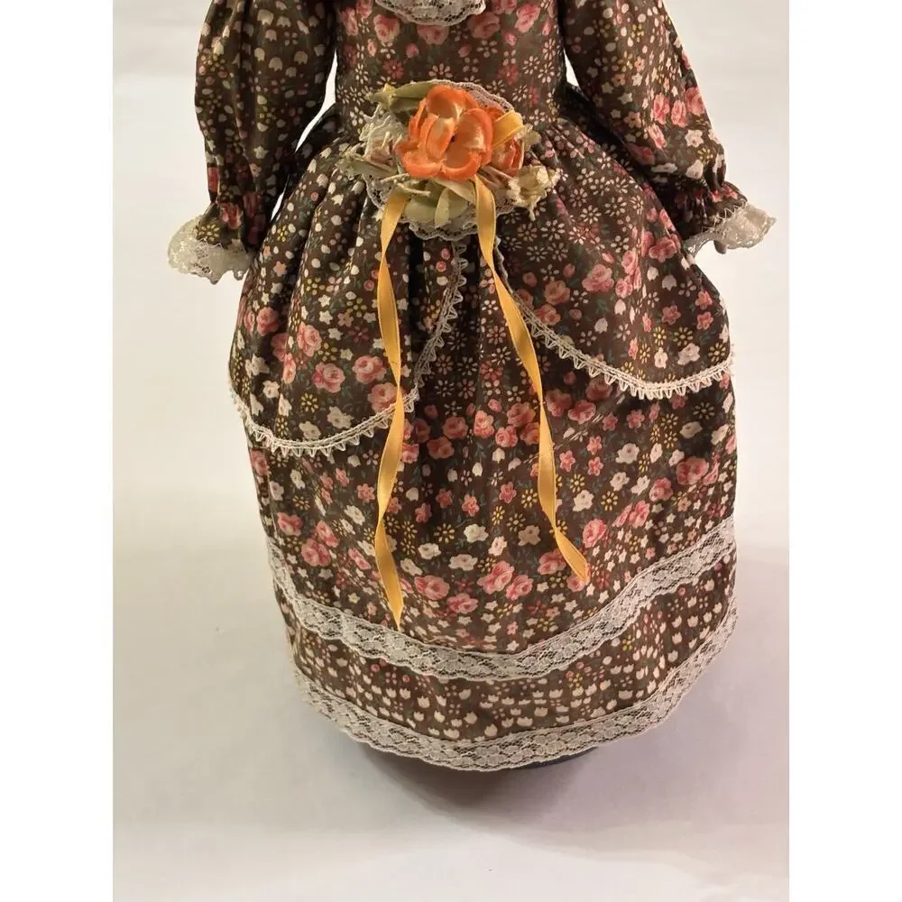 Vintage Shackman Doll Bisque Head, Hands, Feet, Cloth Body Floral Dress Prairie